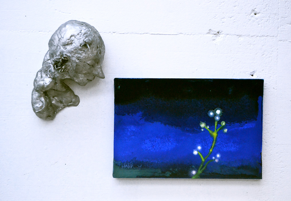 testa e fiore notturno